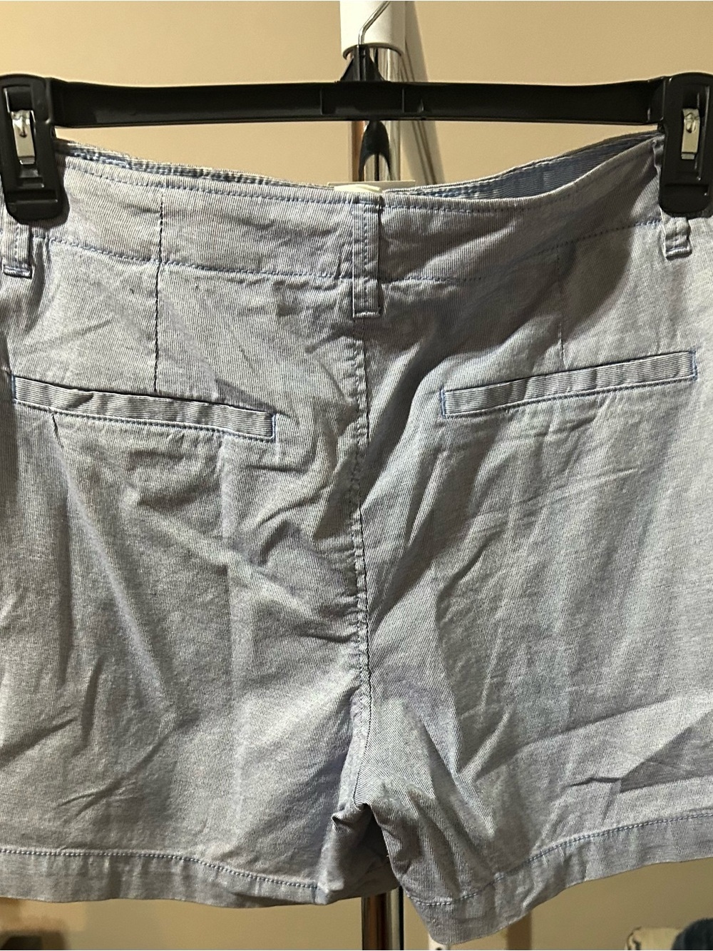H&M Light Blue Pin Stripe Flat Front Shorts - Picture 2 of 2